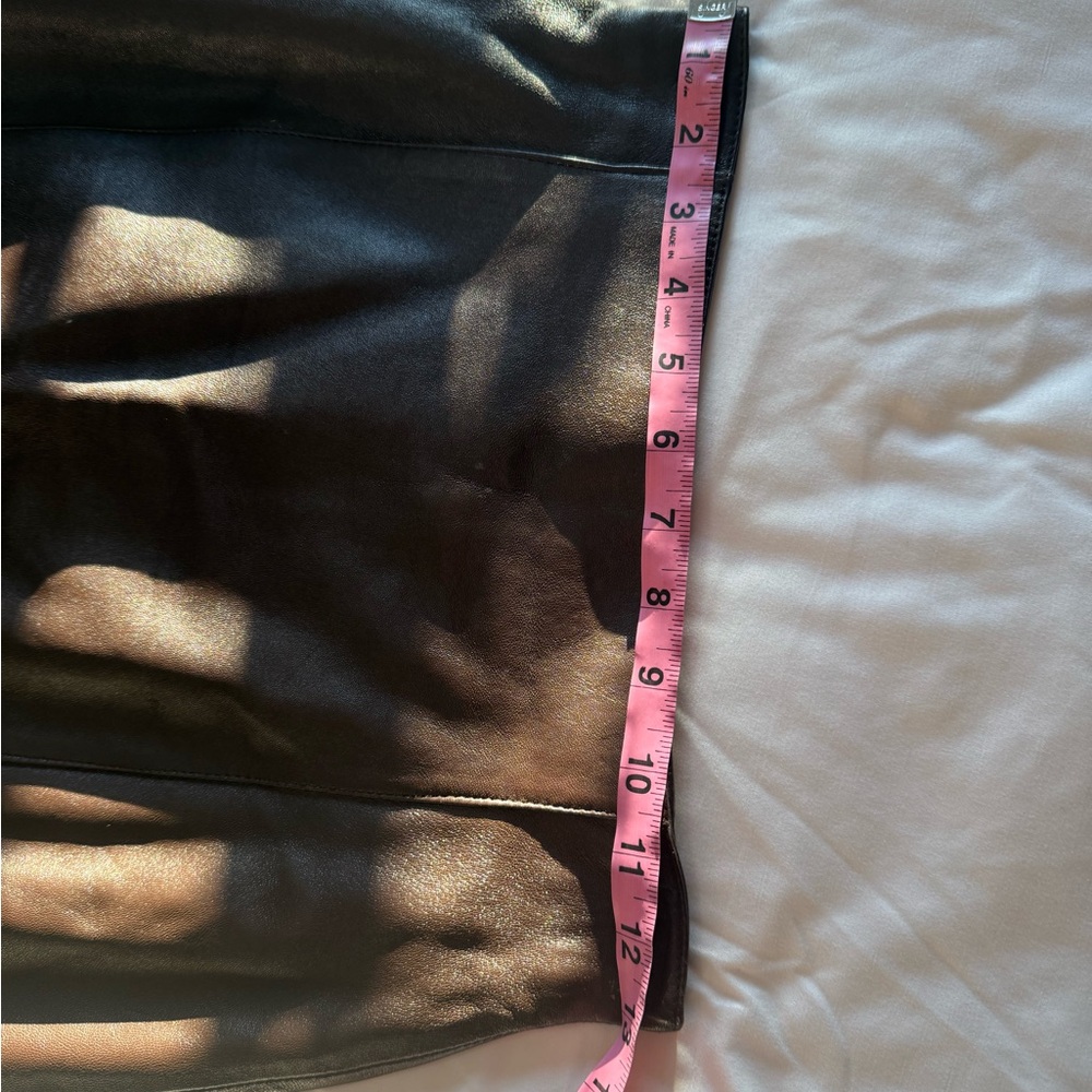 Women's 100% Leather Midi Skirt in Dark Brown - Picture 3 of 12